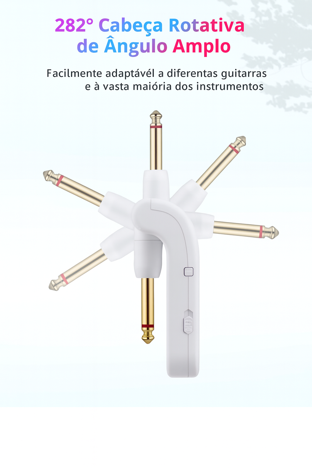 2.4g sistema de guitarra sem fio recarregável transmissor receptor plug play transmissão em tempo real para guitarra elétrica baixo Branco