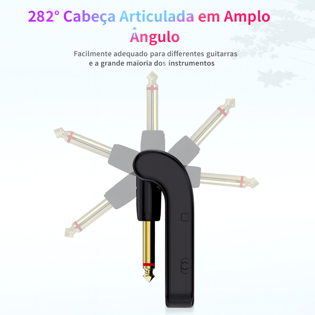 2.4g sistema de guitarra sem fio recarregável transmissor receptor plug play transmissão em tempo real para guitarra elétrica baixo Preto