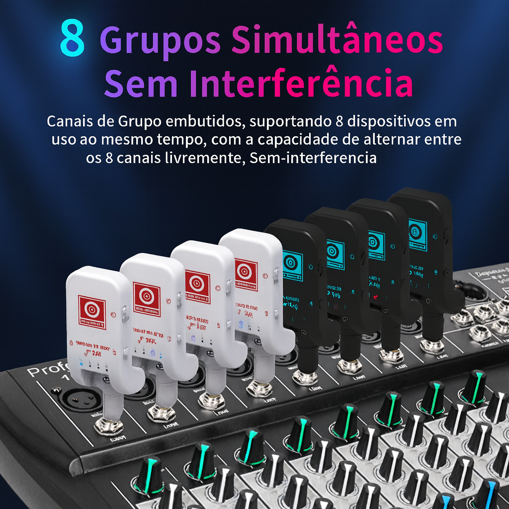 2.4g sistema de guitarra sem fio recarregável transmissor receptor plug play transmissão em tempo real para guitarra elétrica baixo Preto