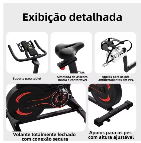 Bicicleta Spinning Ergométrica Para Exercícios Com Monitor Profissional Sport Suporta até 120kg